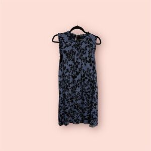 Blue and Black Floral Shift Dress ON SALE